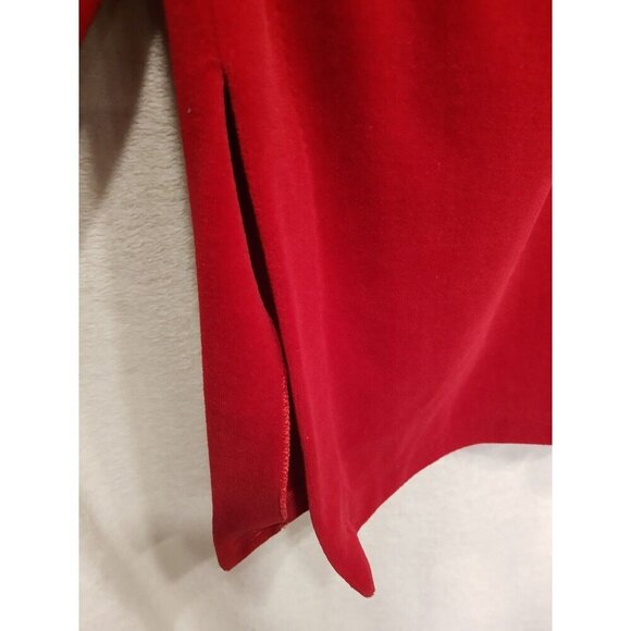 Women's Diamond Tea Medium Red Velvet Stretch Zip  Robe 55 inches Size M - Picture 8 of 12